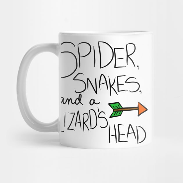 Spider, Snakes, and a Lizard's Head by cozyreverie